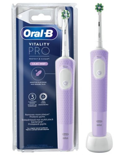 Електрическа четка за зъби Oral-B - D103 Pro Lilac CLC 6/21/6, лилава - 3