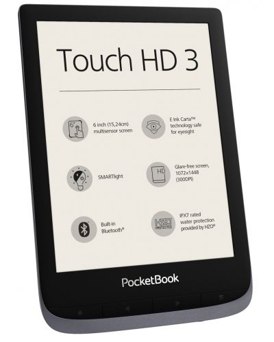 Електронен четец PocketBook - Touch HD 3 PB632, 6", сив - 2