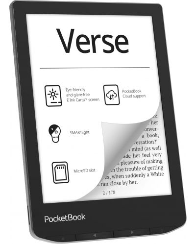 Електронен четец PocketBook - Verse, 6'', 512MB/8GB, Mist Grey - 4