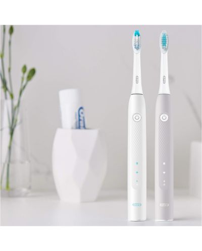 Комплект електрически четки за зъби Oral-B - Pulsonic Slim Clean 2900, сива/бяла - 2