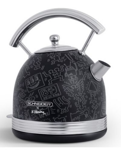 Електрическа кана Schneider - Keith Haring, 2200 W, 1.7 l, черна - 4