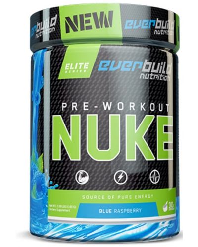 Elite Pre-workout Nuke, синя малина, 180 g, Everbuild - 1