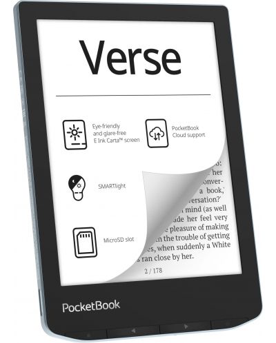 Електронен четец PocketBook - Verse, 6'', 512MB/8GB, Bright Blue - 4