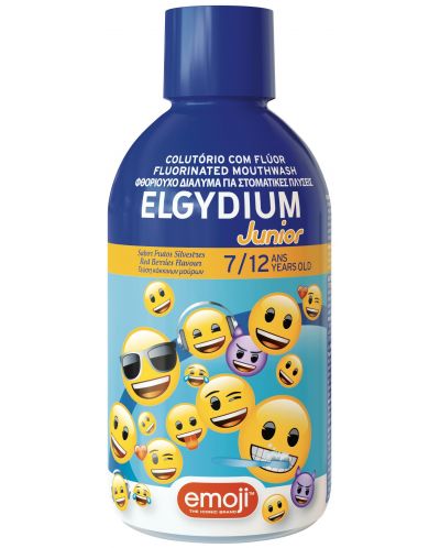 Elgydium Junior Детска флуоридна вода за уста Emoji, 7-12 години, 500 ml - 1