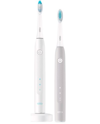 Комплект електрически четки за зъби Oral-B - Pulsonic Slim Clean 2900, сива/бяла - 3