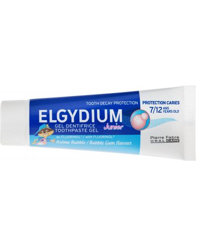 Elgydium Junior Гелообразна паста за зъби, вкус на дъвка, 7-12 години, 50 ml - 1