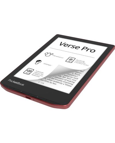 Електронен четец PocketBook - Verse Pro, 6'', 512MB/16GB, Passion Red - 4