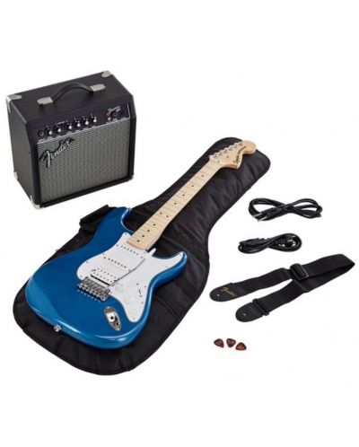 Комплект китара с аксесоари Fender - SQ Affinity Strat Pack MN, Lake Placid Blue - 2