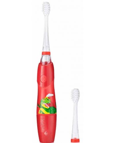 Електрическа четка за зъби Brush Baby - Kidzsonic, Динозавър, с батерия и 2 накрайника - 1