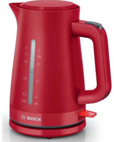 Електрическа кана за вода Bosch - MyMoment, TWK3M124, 2400W, 1.7 l, червен - 1