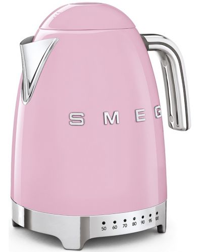 Електрическа кана Smeg - KLF04PKEU, 2400W, 1.7l, розова - 2