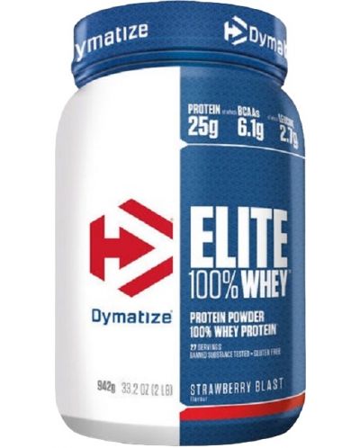 Elite 100% Whey, strawberry blast, 942 g, Dymatize - 1