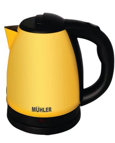 Електрическа кана Muhler - WK-2077Y, 1500W, 2 l, жълта/черна - 1