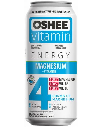 Енергийна напитка с 4 форми на магнезий и витамини, 500 ml, Oshee - 1