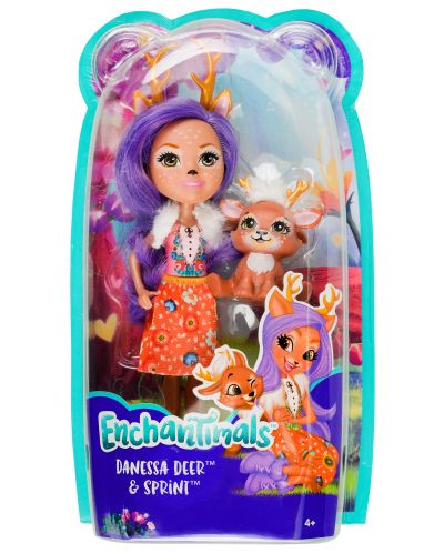 Кукла Mattel Enchantimals от Mattel – Данеса Диър, с еленче - 3