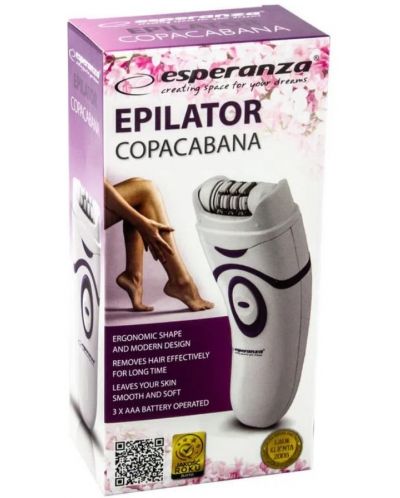 Епилатор Esperanza - EBD002V, 2 степени, 1 приствка, бял/син - 2
