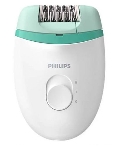 Епилатор Philips - BRE224/00, 2 степени, 1 приставка, бял/зелен