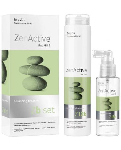 Erayba Zen Active Балансиращ комплект за мазна коса, 2 части - 1
