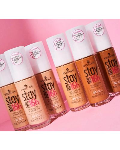 Essence Дълготраен фон дьо тен Stay All Day 16h, 20 Soft Nude, 30 ml - 8