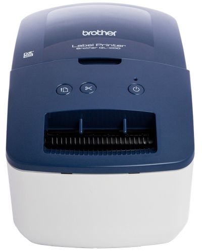Етикетен принтер Brother - QL-600B, син/бял - 1