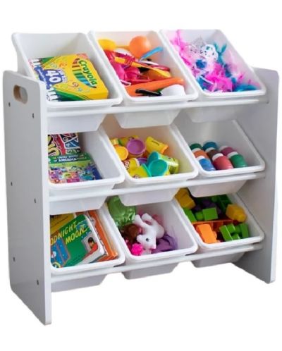 Етажерка с 9 кутии за играчки и книжки Ginger Home - Бяла - 3