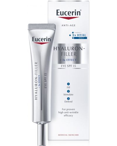 Eucerin Hyaluron-Filler Околоочен крем, SPF15, 15 ml - 2