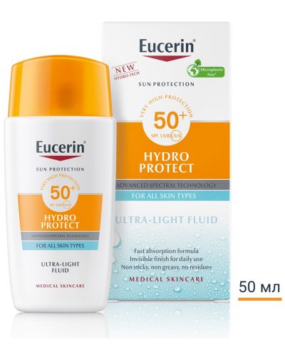 Eucerin Sun Слънцезащитен ултралек флуид за лице Hydro Protect, SPF50+, 50 ml - 2