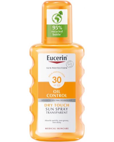 Eucerin Sun Прозрачен слънцезащитен спрей, SPF30, 200 ml - 1