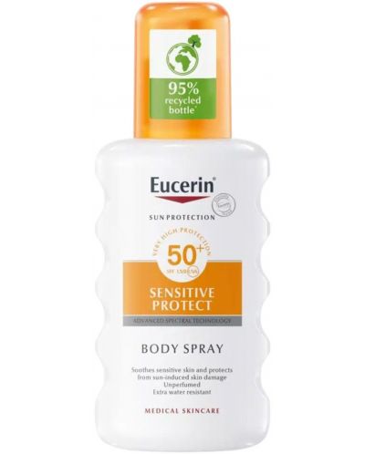 Eucerin Sun Слънцезащитен спрей за тяло Sensitive Protect, SPF 50+, 200 ml - 1