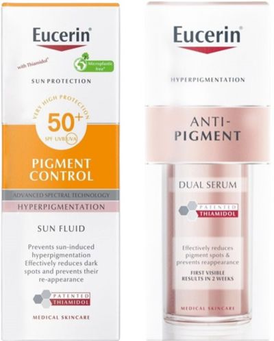 Eucerin Anti-Pigment & Sun Комплект - Серум с двойно действие и Флуид за лице, SPF50+, 30 + 50 ml - 1