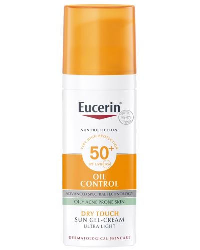 Eucerin Sun Слънцезащитен гел-крем за лице Oil Control, SPF 50+, 50 ml - 1
