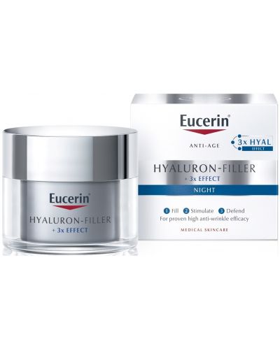 Eucerin Hyaluron-Filler Нощен крем, 50 ml - 2