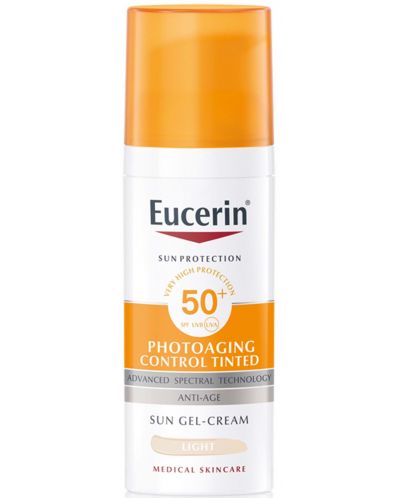 Eucerin Sun Оцветен слънцезащитен гел-крем Photoaging Control, SPF 50+, Светъл, 50 ml - 1