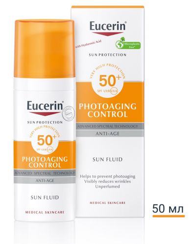 Eucerin Sun Слънцезащитен флуид Photoaging Control, SPF50, 50 ml - 2