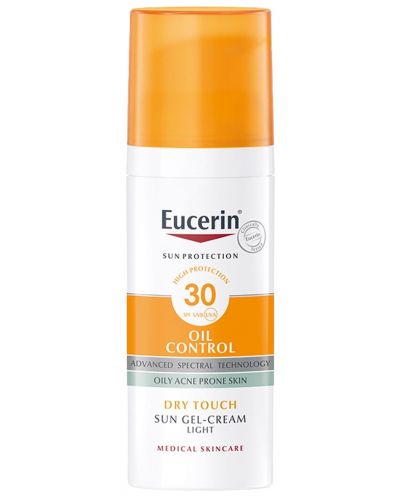 Eucerin Sun Слънцезащитен гел-крем за лице Oil Control, SPF 30, 50 ml - 1