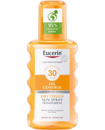 Eucerin Sun Прозрачен слънцезащитен спрей, SPF 30, 200 ml - 1