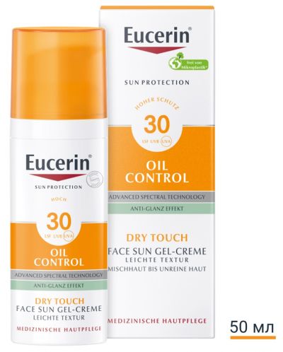 Eucerin Sun Слънцезащитен гел-крем за лице Oil Control, SPF30, 50 ml - 2