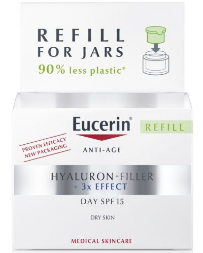 Eucerin Hyaluron-Filler Дневен крем за суха кожа, пълнител, SPF15, 50 ml - 1