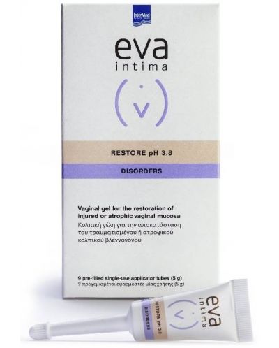 Eva Intima Вагинален гел Restore pH 3.8, 9 туби x 5 g, Vittoria Pharma - 1