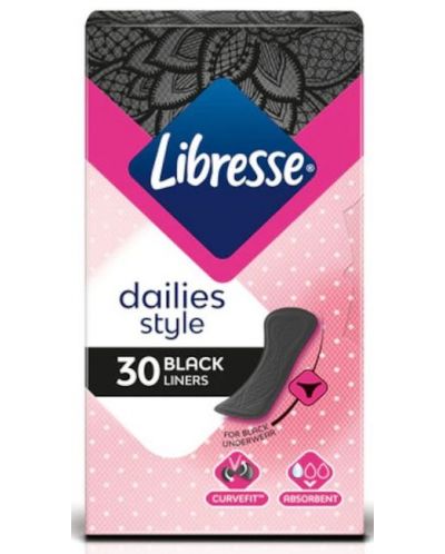 Ежедневни превръзки Libresse - Normal Black, 30 броя - 1