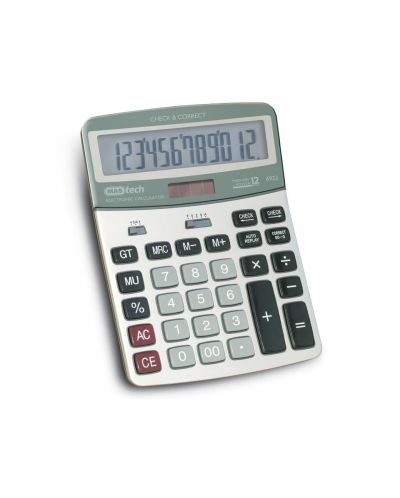 Калкулатор, 12 разр., 190х145 мм, check/correct, метален панел