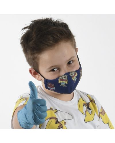 Детска предпазна маска - Бухал, трислойна, 4-8 години - 1