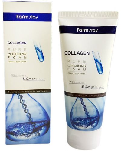 FarmStay Collagen Почистваща пяна Pure, 180 ml - 1