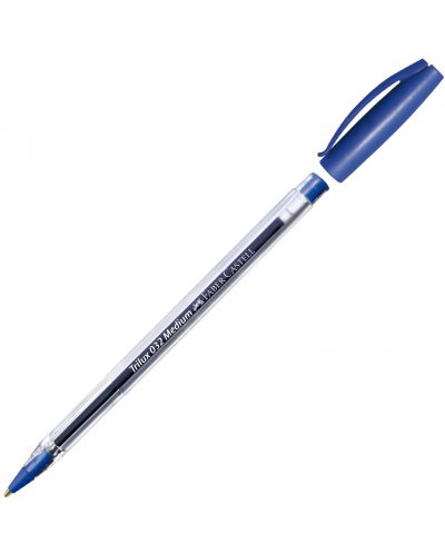 Химикалка Faber-Castell - 032 M, синя - 1
