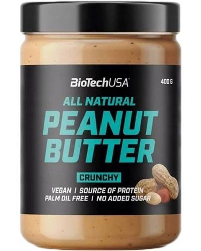 Peanut Butter Crunchy, 400 g, BioTech USA - 1