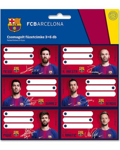 Комплект ученически етикети Ars Una - FC Barcelona, 18 броя - 1