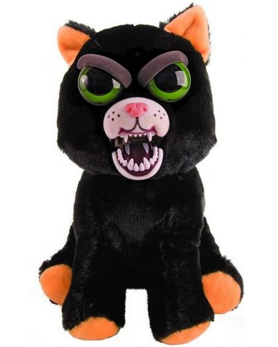 Плашеща плюшена играчка WMC Toys Feisty Pets - Черна котка - 3