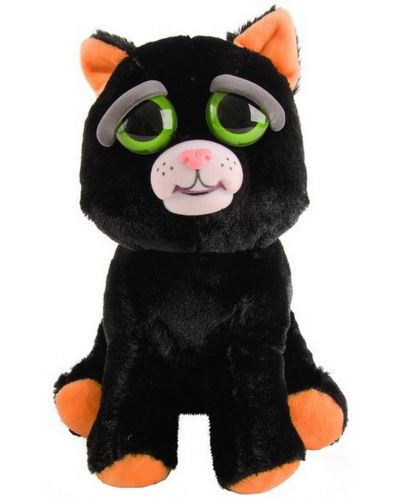Плашеща плюшена играчка WMC Toys Feisty Pets - Черна котка - 1