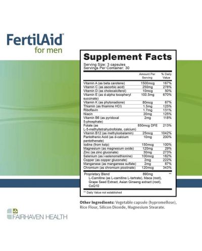 FertilAid за мъже, 90 капсули, Fairhaven Health - 3