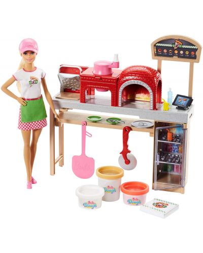 Игрален комплект Mattel Barbie - Да приготвим пица, с кукла - 1
